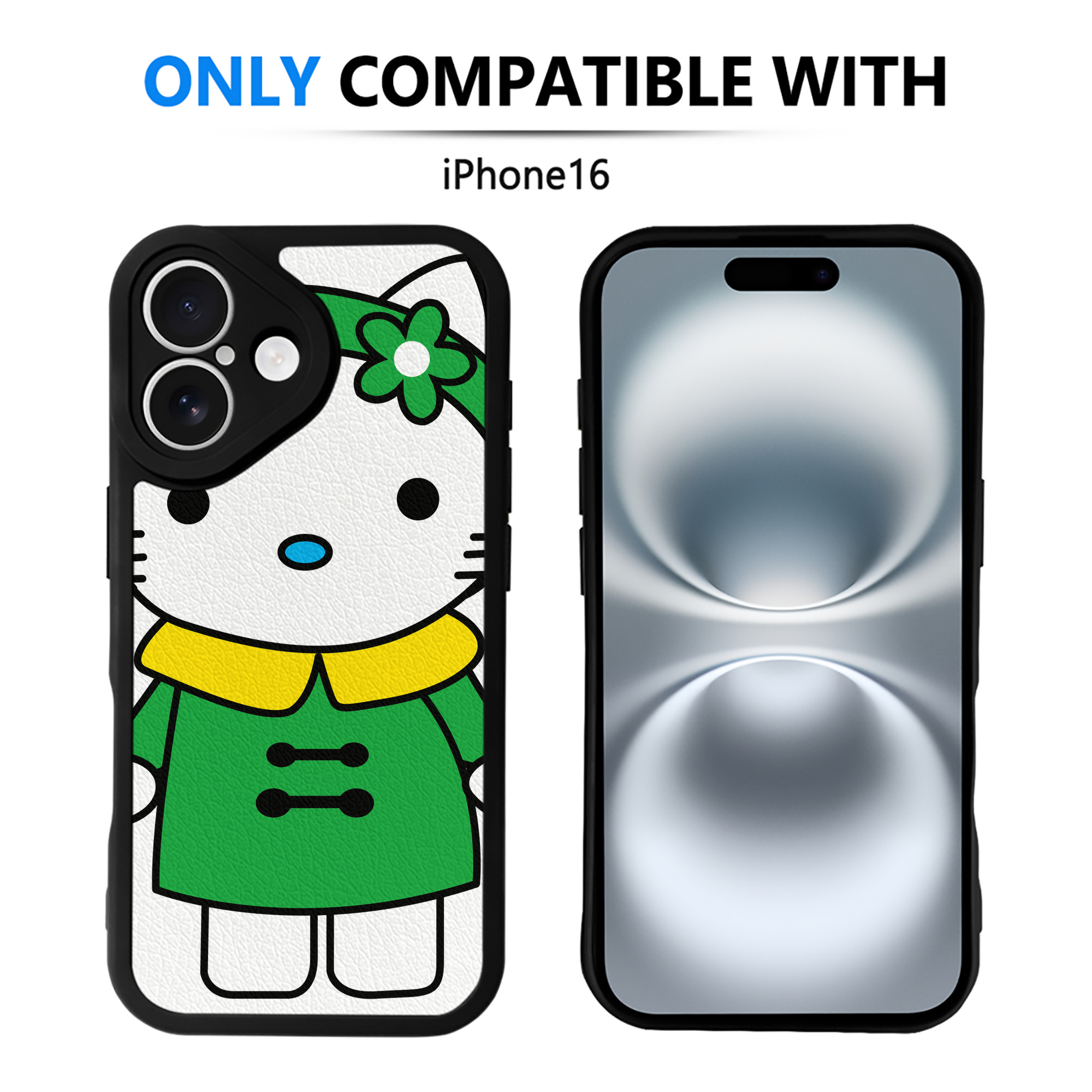 （画像用） Hello Kitty ハローキティ 【iPhone 16シリーズ対応】シリコンスマホケース（レザー調） 材質：シリコン